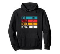 Eat Sleep Ceroc Repeat for Social Dance Fan in Retro Groove Felpa con Cappuccio