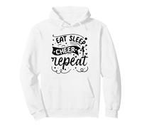 Eat Sleep Cheer Repeat | Cheerleader Felpa con Cappuccio