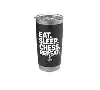 Eat Sleep Chess Repeat Divertente Per Gli Amanti Del Gioco Da Tavolo Bicchiere termico in acciaio inox doppia parete