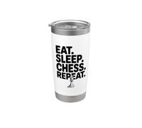 Eat Sleep Chess Repeat Divertente Per Gli Amanti Del Gioco Da Tavolo Bicchiere termico in acciaio inox doppia parete