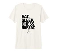 Eat Sleep Chess Repeat Divertente per Gli Amanti del Gioco da Tavolo Maglietta Premium