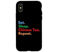 Eat Sleep Chinese Tea Repeat per gli amanti del tè cinese Custodia per iPhone X/XS