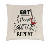 Eat Sleep Chitarra Repeat Copricuscino Cuscino Musica Rock N Roll Chitarrista
