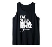 Eat Sleep Chitarra Ripeti Musica Musicista Vita Canotta