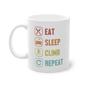Eat Sleep Climb Repeat Bouldern Kraxler Tazza da Caffè | Sport Arrampicata Velocità Arrampicata Tazza Bianco (02231C)
