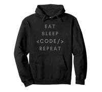 Eat Sleep Code Repeat Divertente Programmazione Coding Maglietta Regalo Felpa con Cappuccio