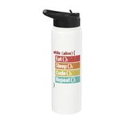 Eat Sleep Code Repeat ingegneri del software Coder Programmatore Stainless Steel Insulated Water Bottle