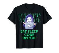 Eat Sleep Code Ripeti abitudini di sviluppo Web Lifestyle Maglietta