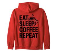 Eat Sleep Coffee Repeat Felpa con Cappuccio