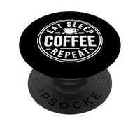 Eat Sleep Coffee Repeat PopSockets PopGrip Adesivo