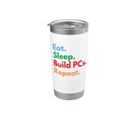 Eat Sleep Costruisci PC Ripeti per i costruttori di computer desktop Bicchiere termico in acciaio inox doppia parete