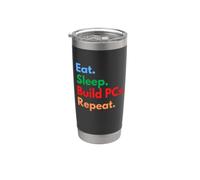 Eat Sleep Costruisci PC Ripeti per i costruttori di computer desktop Bicchiere termico in acciaio inox doppia parete