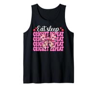 Eat Sleep Cricket Repeat Girl Mamma Festa della mamma Coquette Bow Canotta