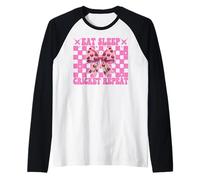 Eat Sleep Cricket Repeat Girl Mamma Festa della mamma Coquette Bow Maglia con Maniche Raglan