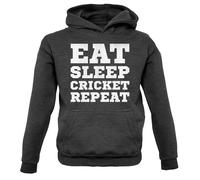 Eat Sleep Cricket Ripetere Bambini Felpa con Cappuccio Giocatore Ashes Twenty 20