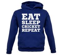 Eat Sleep Cricket Ripetere Bambini Felpa con Cappuccio Giocatore Ashes Twenty 20