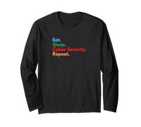 Eat Sleep Cyber Security Repeat per specialisti e Amanti dell'IT Maglia a Manica
