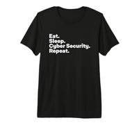 Eat Sleep Cybersecurity Gifts for Cyber Security Analyst Maglietta Premium