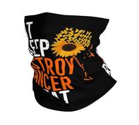 Eat Sleep Destroy Cancer Repeat Protezione del Viso Versatili Scaldacollo Lavabile Bandana per Arrampicata Donna Adulto 26X30CM
