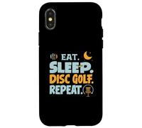 Eat Sleep Disc Golf Repeat Funny Player Hobby Life Custodia per iPhone X/XS