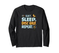 Eat Sleep Disc Golf Repeat Funny Player Hobby Life Maglia a Manica