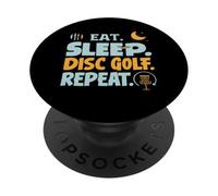 Eat Sleep Disc Golf Repeat Funny Player Hobby Life PopSockets PopGrip Adesivo