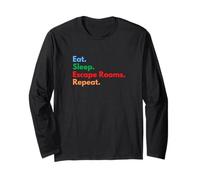 Eat Sleep Escape Rooms Repeat - Giocatori e Amanti della Escape Room Maglia a Manica