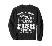 Eat Sleep Fish Repeat - Divertente pescatore esperto di pesca alla spigola Felpa