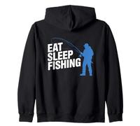 Eat Sleep Fish Repeat - Divertente pescatore esperto di pesca alla spigola Felpa con Cappuccio