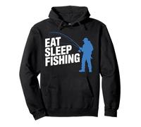 Eat Sleep Fish Repeat - Divertente pescatore esperto di pesca alla spigola Felpa con Cappuccio