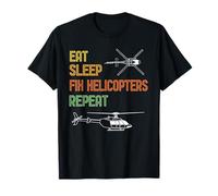 Eat Sleep Fix Helicopter Repeat - Aircraft Mechanic & Pilot Maglietta