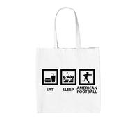 Eat Sleep Football Americano - Borsa Tote IN Tela - Super Bowl Sport Gioco