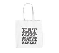 Eat Sleep Football Americano Ripetere - Borsa Tote IN Tela - Sport Love Player