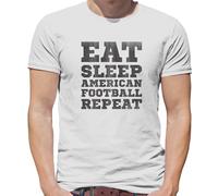 Eat Sleep Football Americano Ripetere - T-Shirt - Sport Love Player Fan Team