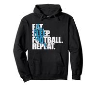 Eat Sleep Football Repeat Uomini Donne Bambini Ragazzi Sport Felpa con Cappuccio
