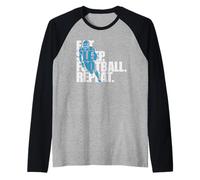 Eat Sleep Football Repeat Uomini Donne Bambini Ragazzi Sport Maglia con Maniche Raglan