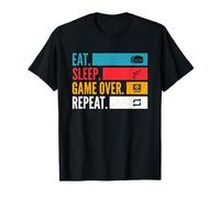 Eat Sleep Game Over Repeat - Pixel Retro Gaming Design Maglietta