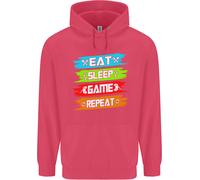 Eat Sleep Gioco Divertente Gamer Gioco Bambini Felpa con Cappuccio