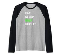 Eat Sleep Golf Repeat Cool Funny Golfing Maglia con Maniche Raglan