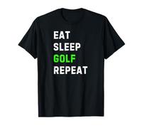 Eat Sleep Golf Repeat Cool Funny Golfing Maglietta