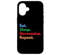 Eat Sleep Harmonica Repeat per suonatori di armonica e amanti Custodia per iPhone 16