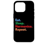 Eat Sleep Harmonica Repeat per suonatori di armonica e amanti Custodia per iPhone 16 Pro