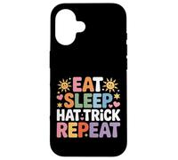 Eat Sleep Hat Trick Repeat Soccer Score Routine Athlete |- Custodia per iPhone 16