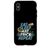Eat Sleep Hat Trick Repeat Soccer Score Routine Athlete - Custodia per iPhone X/XS
