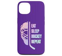 Eat Sleep Hockey Repeat Teens Cute Pastel Gradient Hockey Custodia per iPhone 13