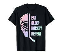 Eat Sleep Hockey Repeat Teens Cute Pastel Gradient Hockey Maglietta