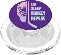 Eat Sleep Hockey Repeat Teens Cute Pastel Gradient Hockey PopSockets PopGrip per MagSafe