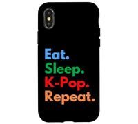 Eat Sleep K-Pop Repeat per cantanti Kpop & Amanti della musica K-pop Custodia per iPhone X/XS