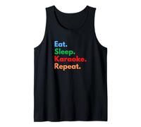 Eat Sleep Karaoke Repeat per Gli Amanti della Notte del Karaoke & Cantanti Canotta