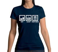Eat Sleep Keep Bees - Donna T-Shirt - Ape Mantenendo Custode Apicoltore Miele